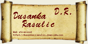 Dušanka Rasulić vizit kartica
